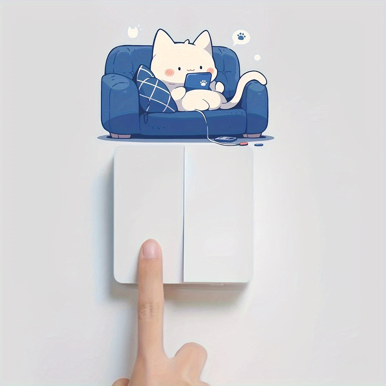 Sofa Cat Cartoon Decorative Wall Sticker