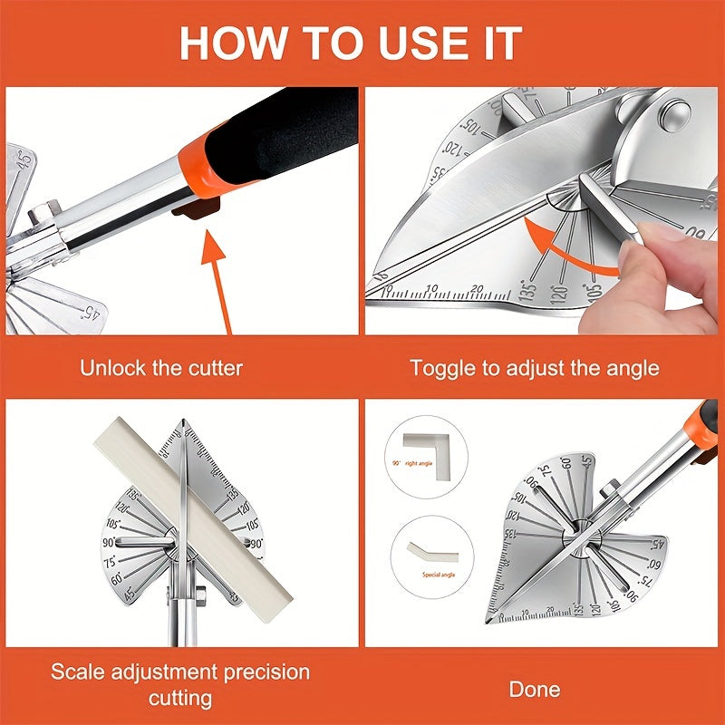 Adjustable Miter Scissors 45-135 Degrees Safety Lock Hand Tool