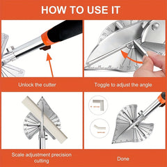 Adjustable Miter Scissors 45-135 Degrees Safety Lock Hand Tool