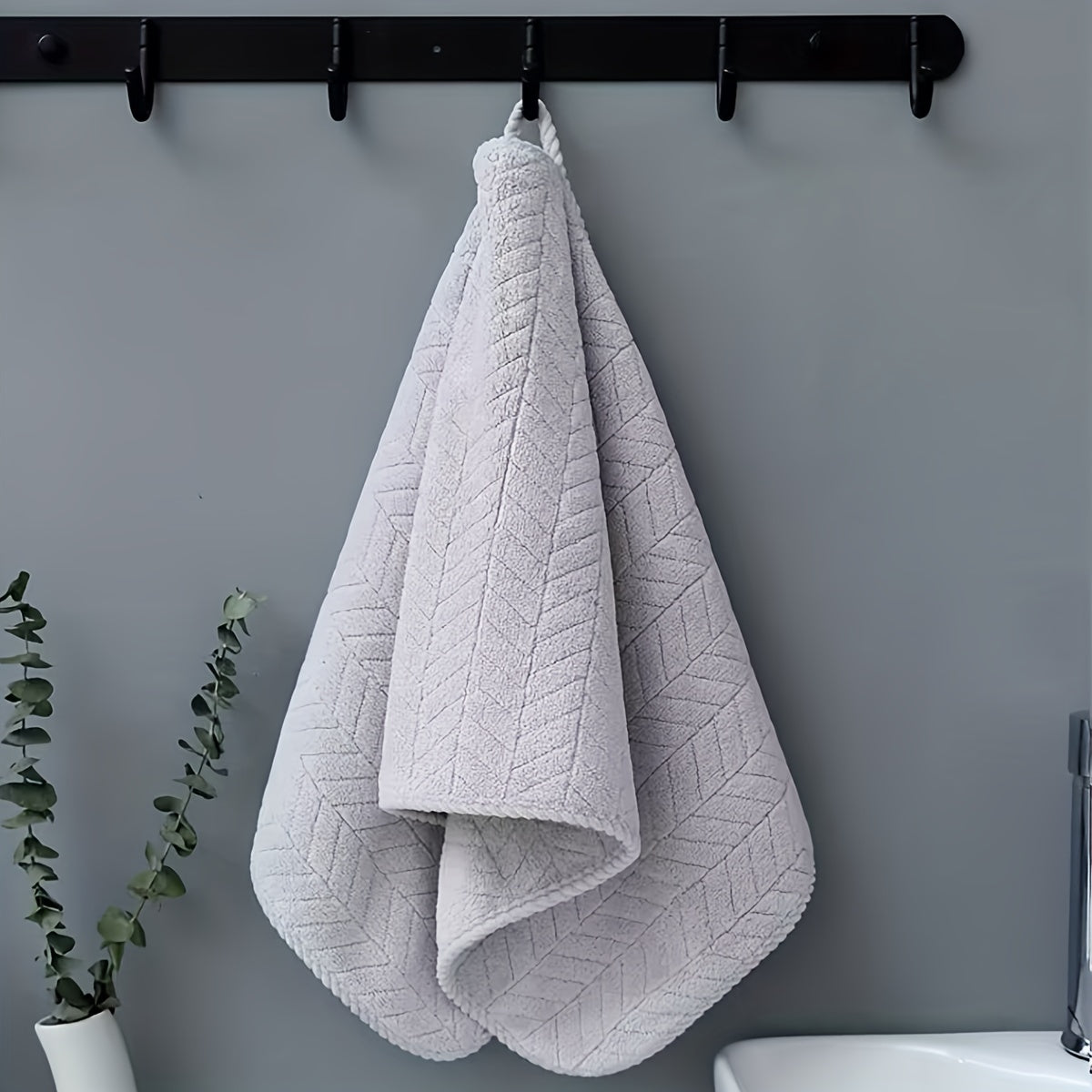 Soft Hand Towel Plain Design Absorbent for Home Bathroom