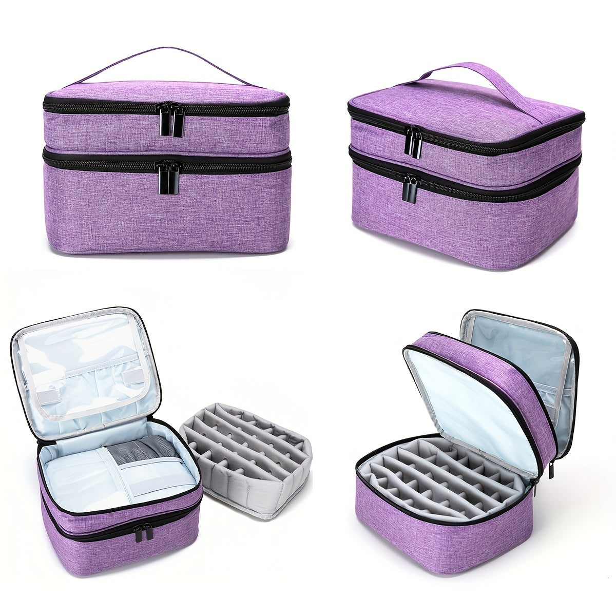 Nail Polish Storage Bag Holds 30 Bottles Double Layer Essential Storage Box
