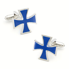 French Painted Cross Cufflinks Four Colors, Men's & Women's Jewelry Gift