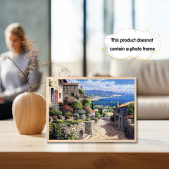 1000 Piece Sky Clouds & Houses Puzzle - Scratch Resistant & Waterproof