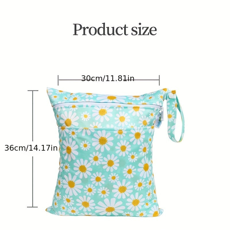 Kids Print Diaper Bag Double Pocket Diaper Storage Bag Wet Bag