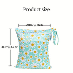 Kids Print Diaper Bag Double Pocket Diaper Storage Bag Wet Bag