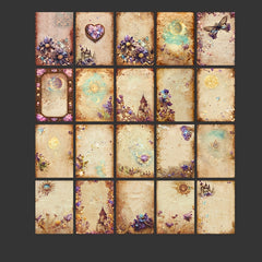 60pcs Retro Dark Series Journal Diary Material DIY Decoration Paper