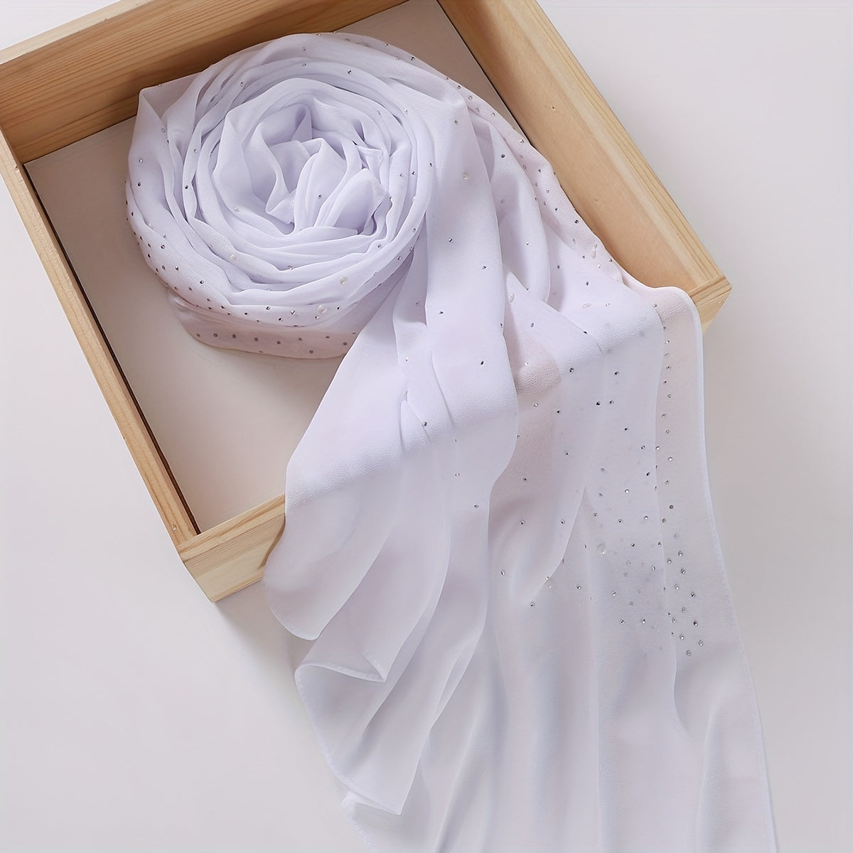 Rhinestone Hot Stamping Chiffon Scarf Solid Hijab Turban Classic Shawl
