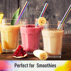 304 Stainless Steel Milk Tea Straw Set 12mm Straight Reusable Durable