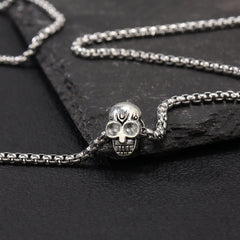 Skull Pendant Punk Style Stainless Steel Necklace