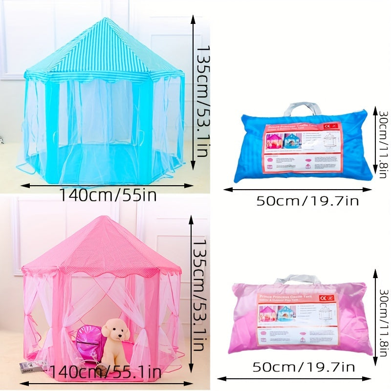 Kids Indoor Hexagonal Tulle Tent For Boys And Girls