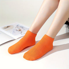 9 Pairs Solid Short Socks Ankle Socks Women's Stockings