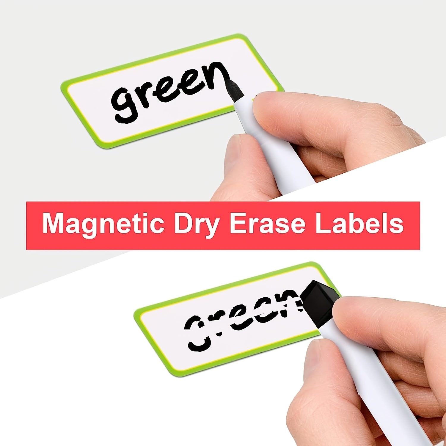 54pcs Magnetic Dry Erase Labels Name Plate Tags Reusable Neon Name Stickers