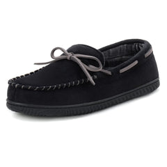 Cozy Plush Moccasin Slippers Memory Foam Indoor Shoes for Men