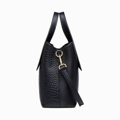 Crocodile Embossed Handbag Double Handle Purse Shoulder Bag