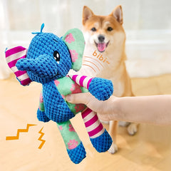 Cute Elephant Plush Toy Durable Soft Squeaky Stuffed Animal