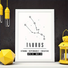 Zodiac Wall Art Minimalistic Posters Home Decor Gift