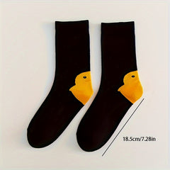 1pair Goose Cotton Socks Cartoon Socks Crew Socks