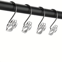 12pcs Paw Print Shower Curtain Hooks - Rust Proof and Fashionable