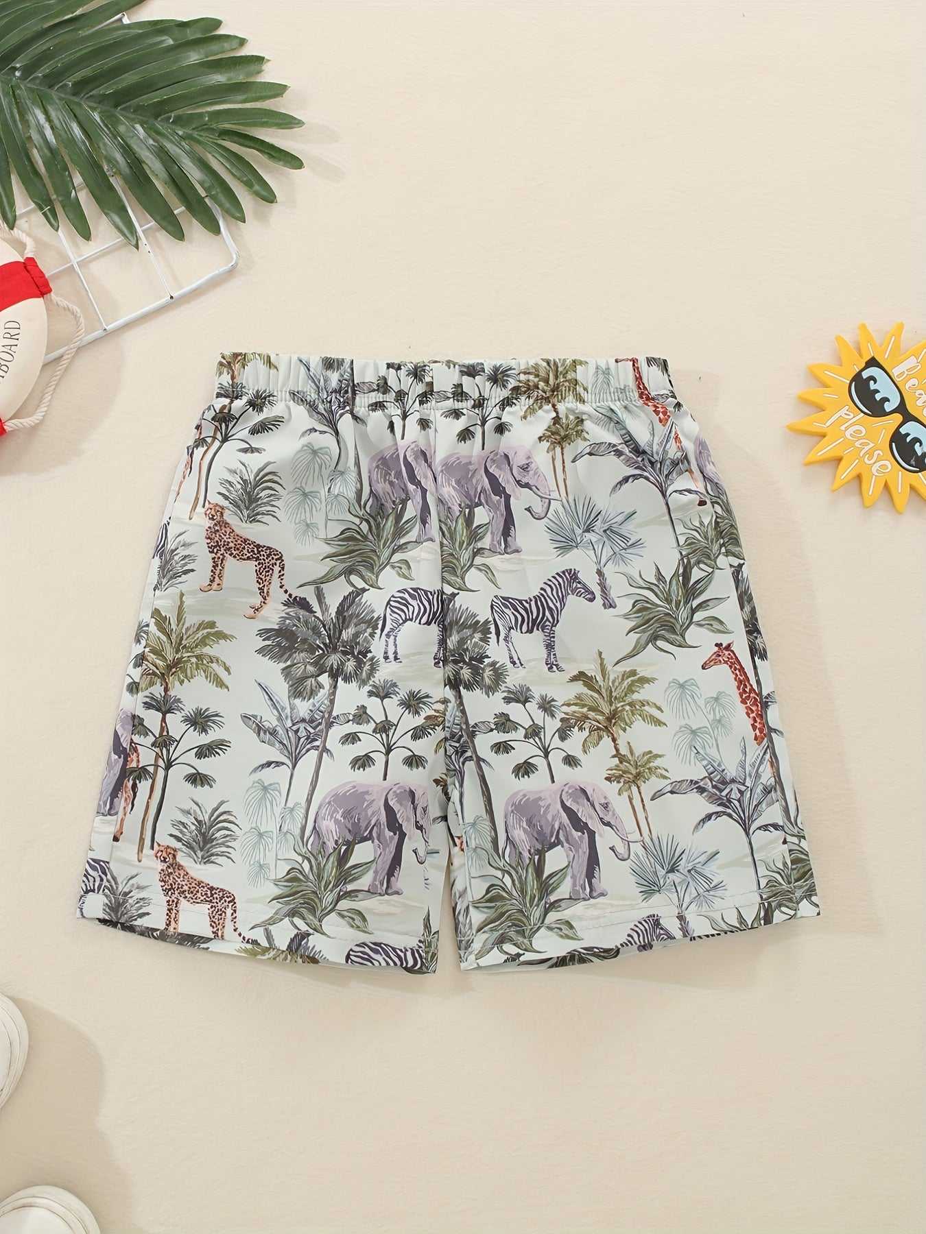 Boys Animals Casual Shorts - Summer Vacation Beach Clothes