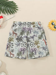 Boys Animals Casual Shorts - Summer Vacation Beach Clothes