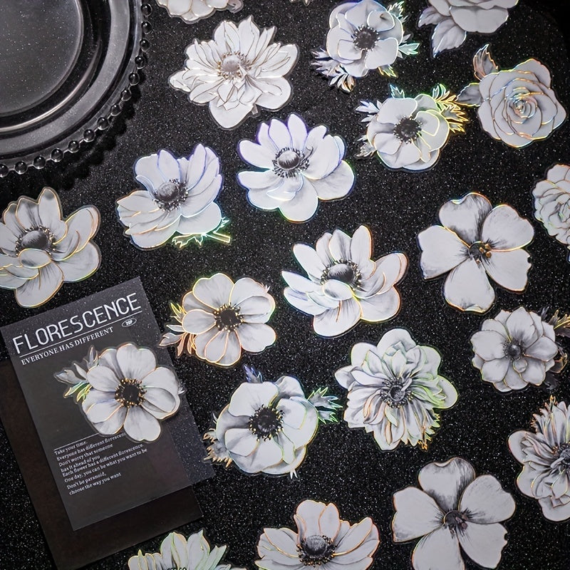 20pcs Pack Night Rose Decorative Stickers for Scrapbooking Diary Planner