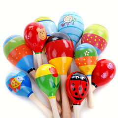 Wooden Cartoon Sand Hammer for Infants & Children