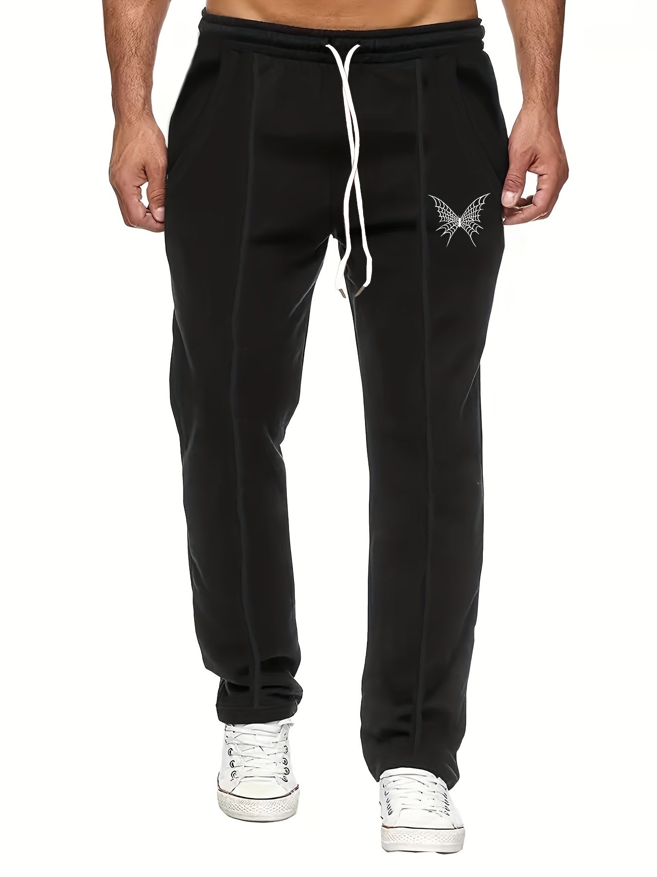 Butterfly Pattern Joggers Men's Casual Loose Fit Pants