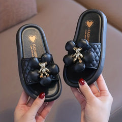 Girls Cartoon Slippers Non Slip Lightweight Open Toe Indoor Outdoor All Seasons