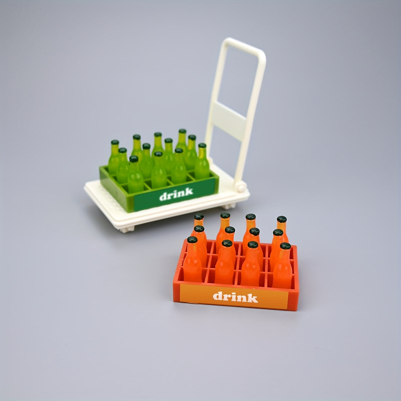 Vibrant Drinks Set Plastic Bottle Display for Dollhouse Playhouse