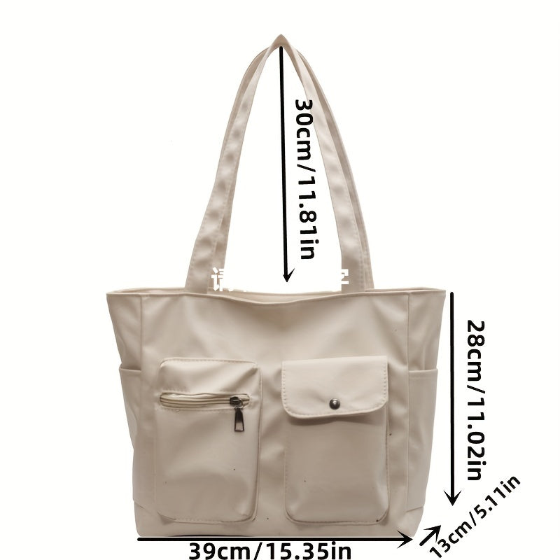 Casual Pocket Tote Bag Shoulder Handbag for Work School Travel