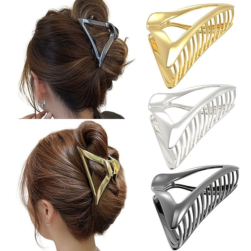 Metal Triangle Hair Claw Women's Ponytail Holder