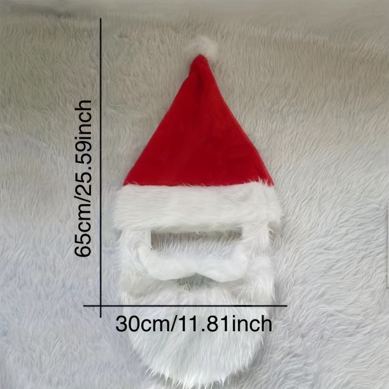 Christmas Santa Claus Beard Hat Fun Costume Adult Size