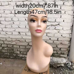 Single Shoulder Model Head Wig Display Stand for Home Salon