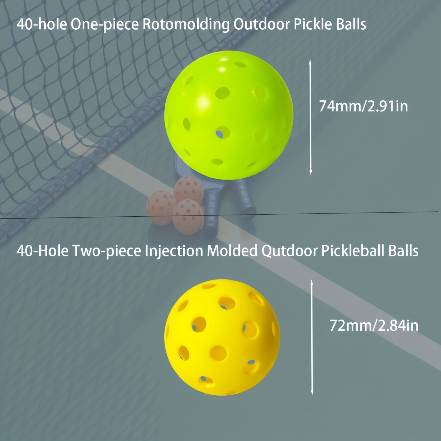 High Bounce Pickleball Set Of 3 USAPA Approved 40 Hole Balls