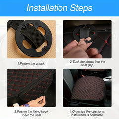 Car Seat Cushion With Non Slip Bottom & Storage Pouch