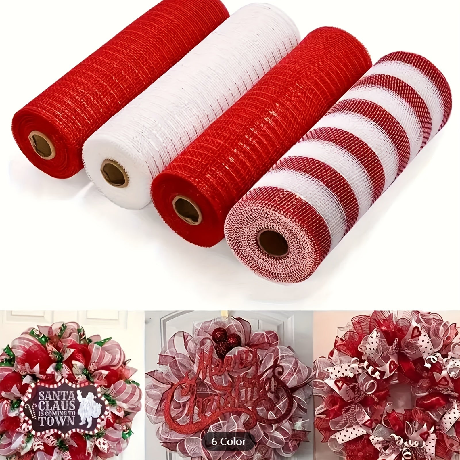 Colorful Mesh Roll Flower Ring Christmas Golden Wire Mesh Ribbon 25 9 14meter