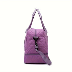 Nylon Sports Duffel Bag with Wet Dry Compartment & Shoe Pocket