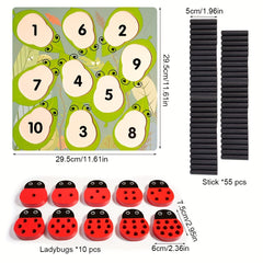 Ladybug Wooden Stacking Game Counting Math Toy Colorful Educational Toy