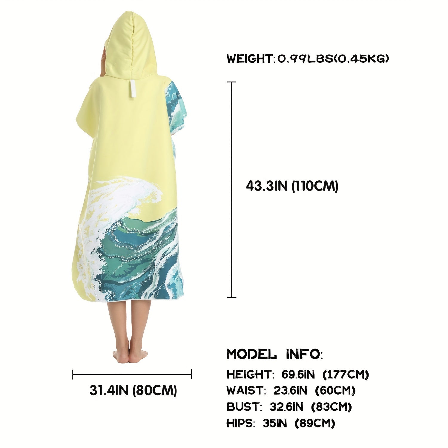 Women's Quick Dry Hooded Towel Spa & Bath Robe Lightweight Bathrobe