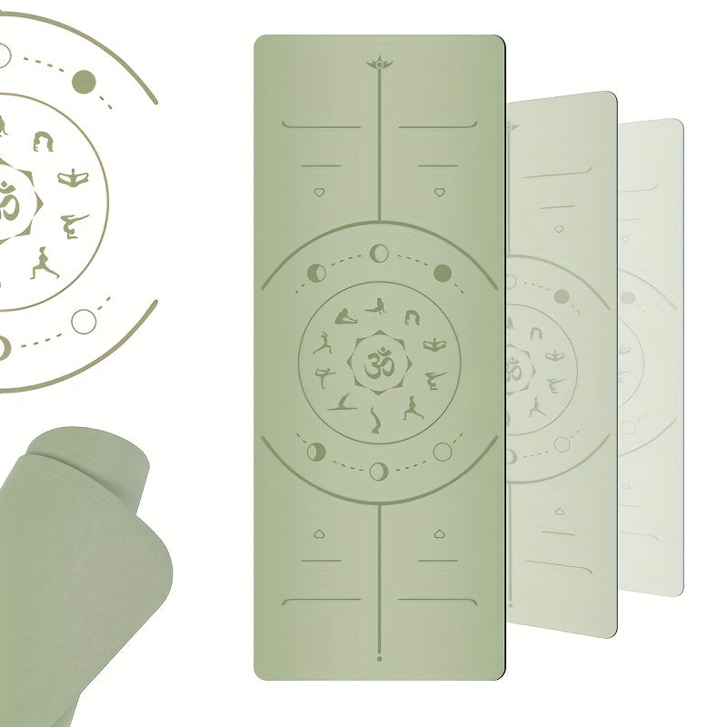 Frosted PU Leather Rubber Yoga Mat Durable Eco friendly Mute Cushion