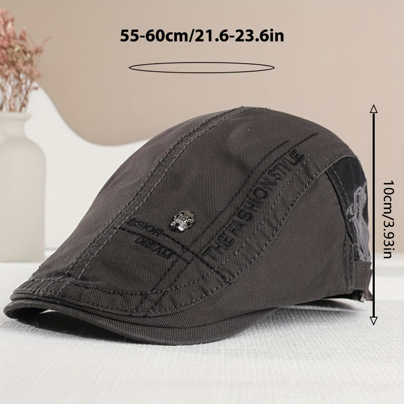 Embroidery Beret Men's Skull Cap Outdoor Leisure Sun Hat
