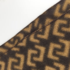 Dark Vintage Plaid Scarf Brown Geometric Print Warm Shawl