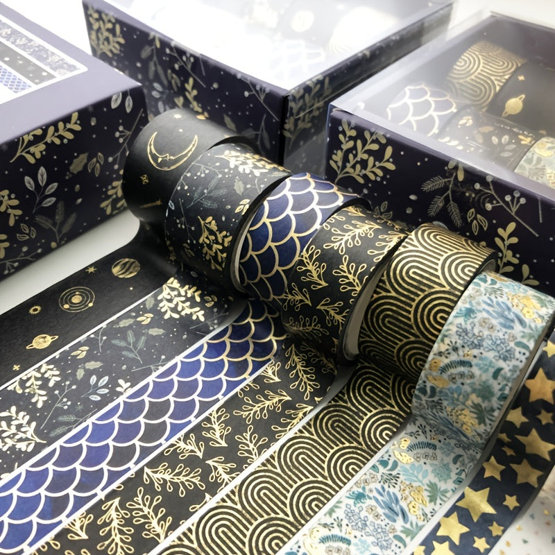 10pcs Foil Washi Tape Set for DIY Scrapbooking & Wrapping