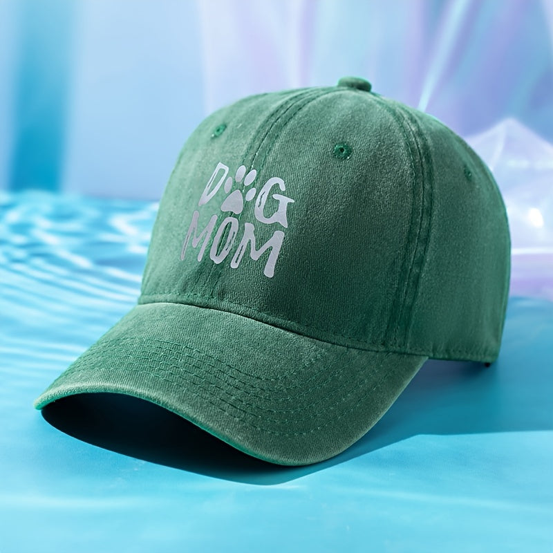 DOG MOM Washed Baseball Cap Vintage Women Sun Hats Distressed Sports Hat