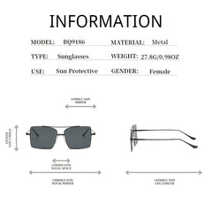Double Bridge Metal Gradient Square Sunglasses Golf Eyewear