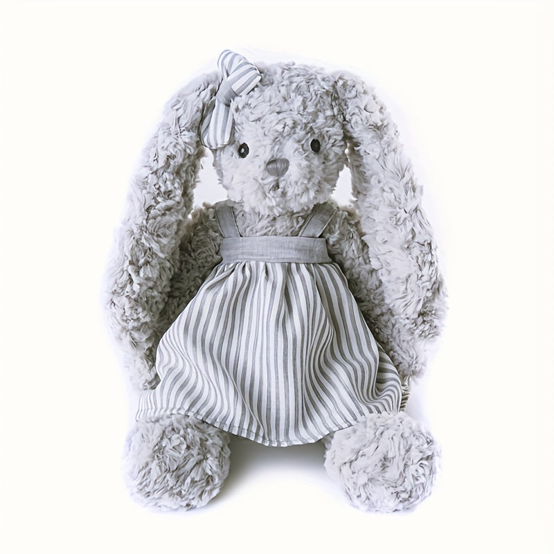 Grey Rabbit Plush Toy With Long Ear And Skirt Stuffed Animal