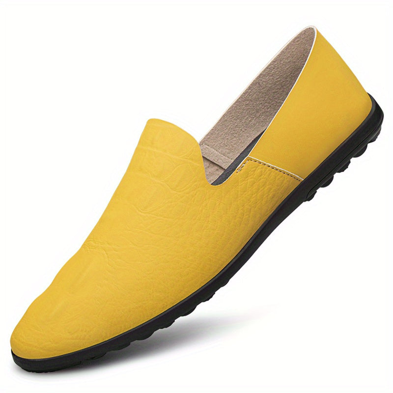Men's PU Leather Loafer Shoes Slip On Non-slip Driving Shoes