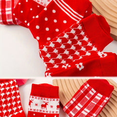 5 Pairs Christmas Print Socks Women's Stockings & Hosiery