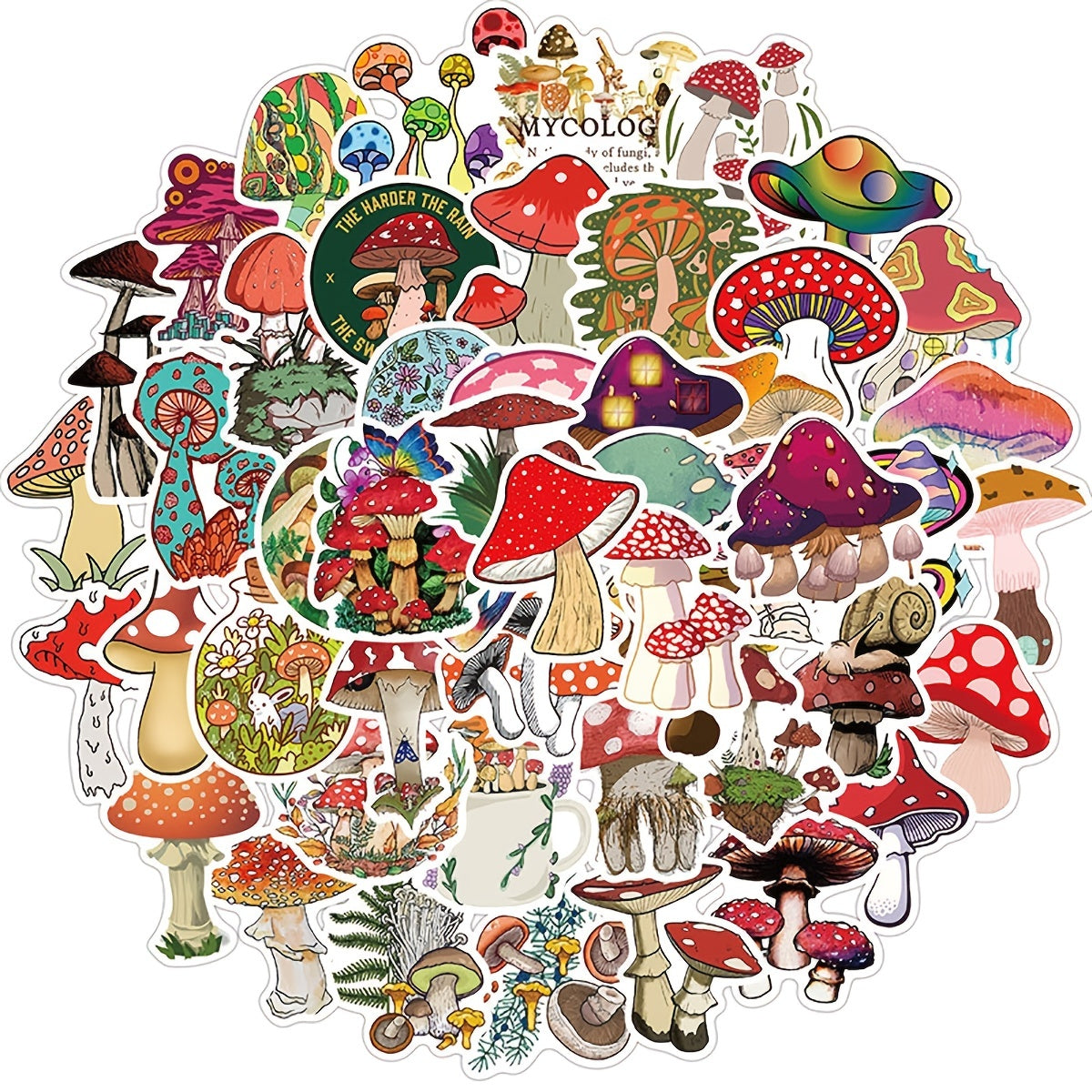 50pcs Doodle Stickers Waterproof for Journals Suitcases Phones