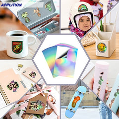 10pcs Printable Holographic Sticker Paper 8.27x11.7 Inches